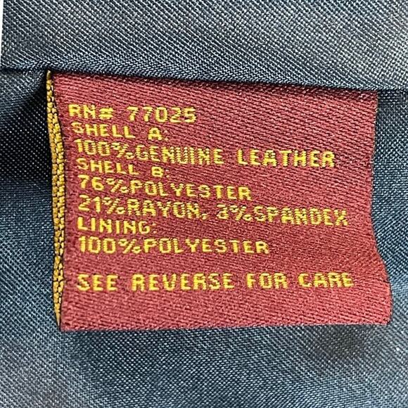 Hal Rubenstein Women’s 2X Blue Genuine Leather Jacket Zip Front Stretch Panels - Picture 7 of 8